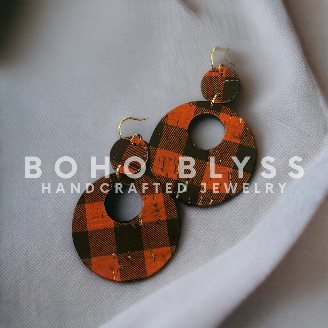 Pumpkin Plaid Peekaboo Circles