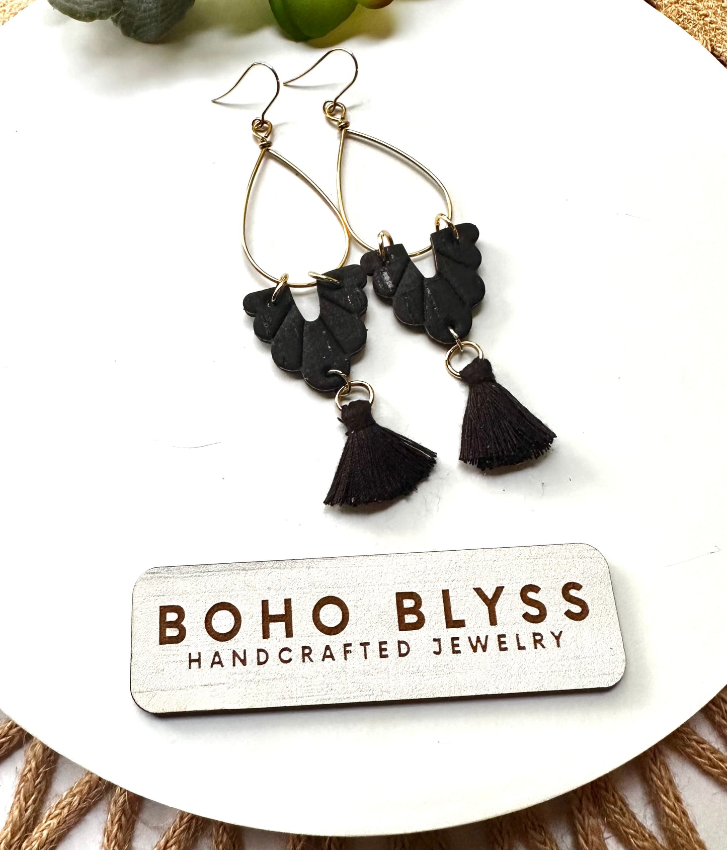 Black and Brass Tassels