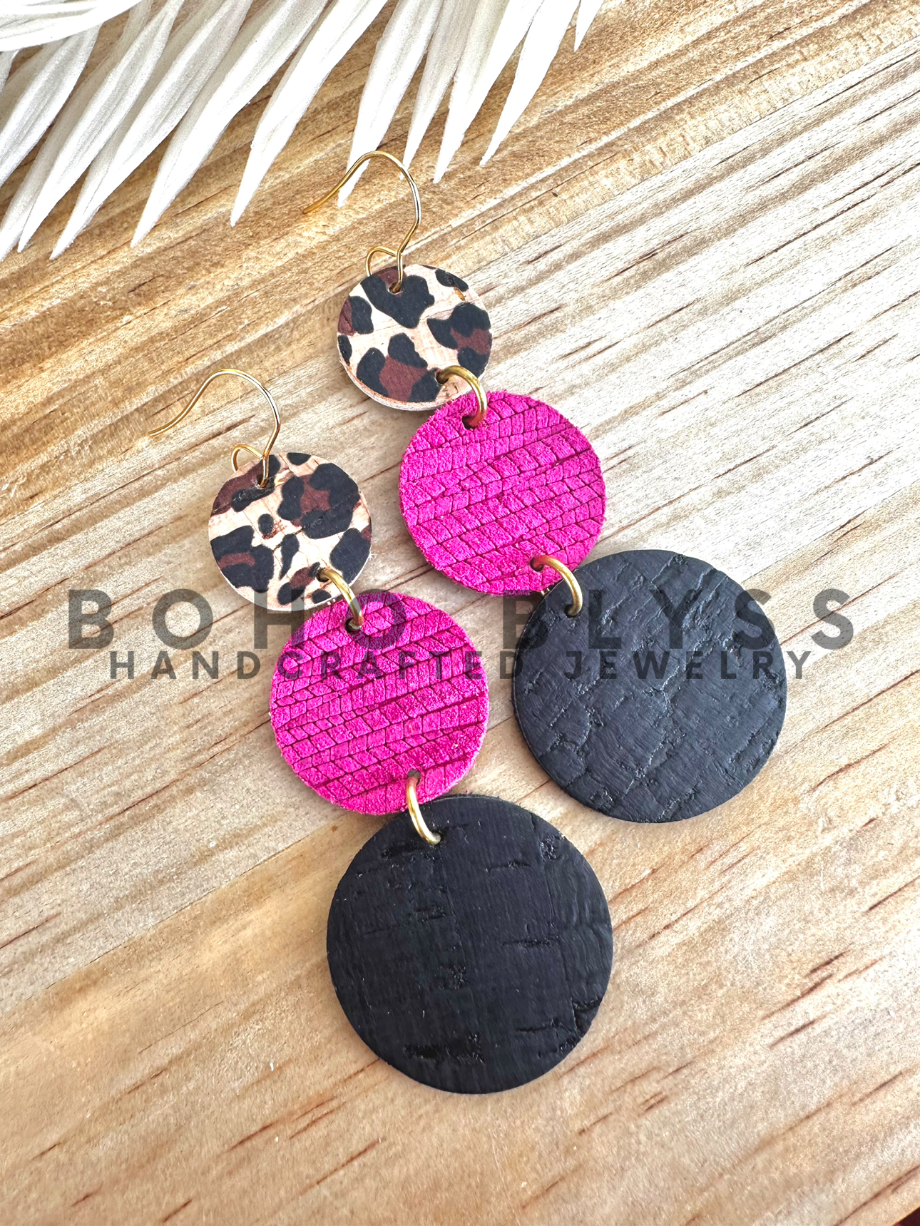 Pink leopard and black stacks