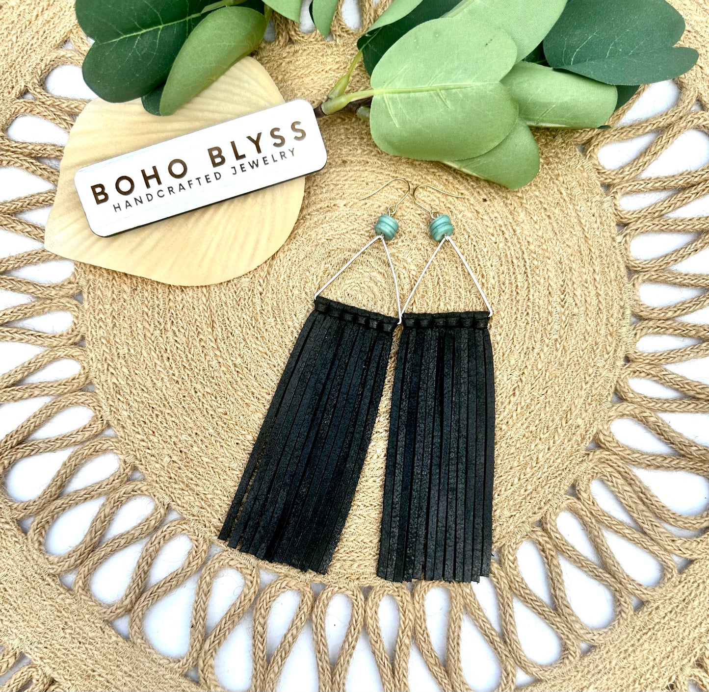 Beaded Black Fringe
