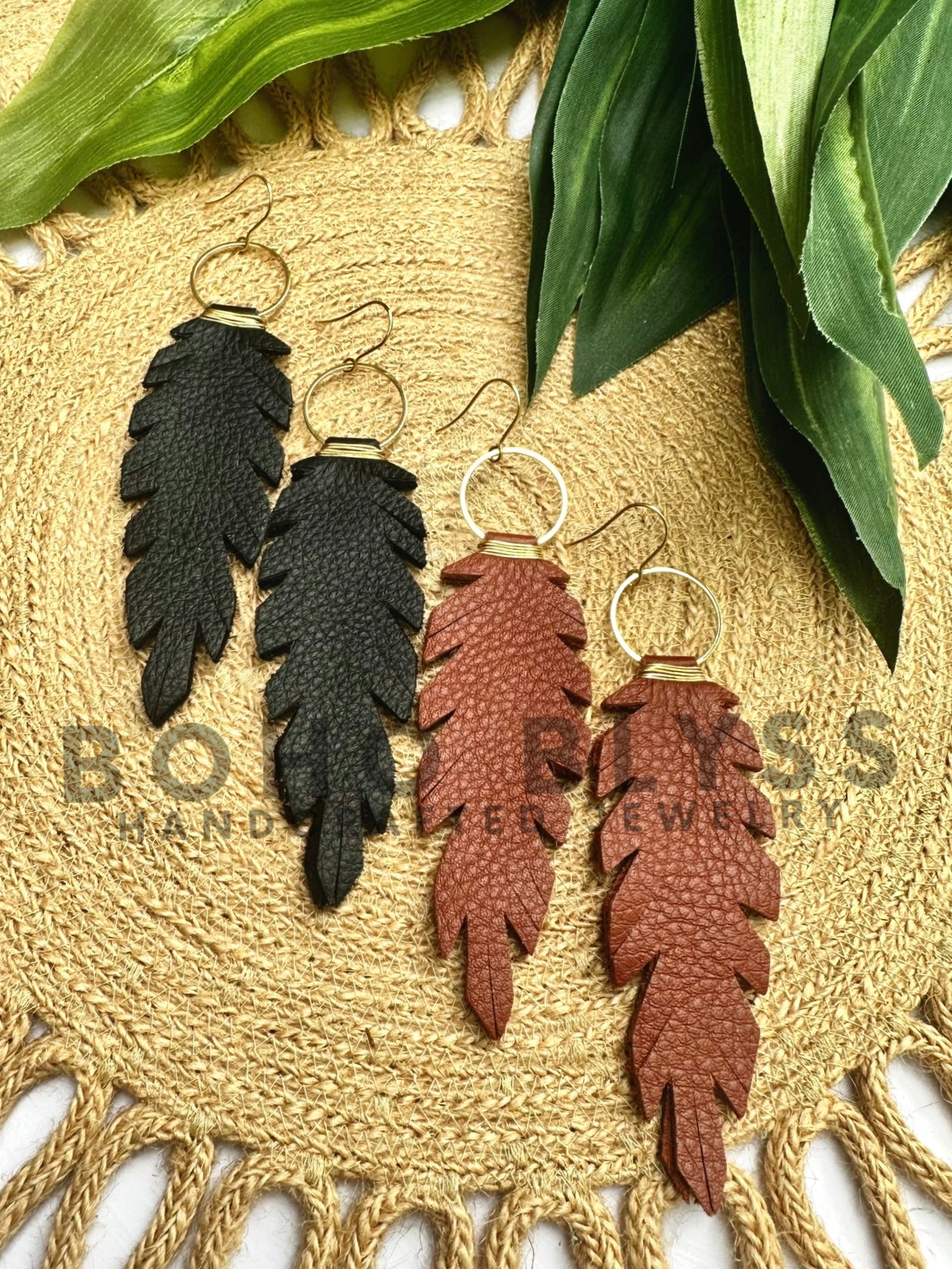 Wrapped Leather Feathers