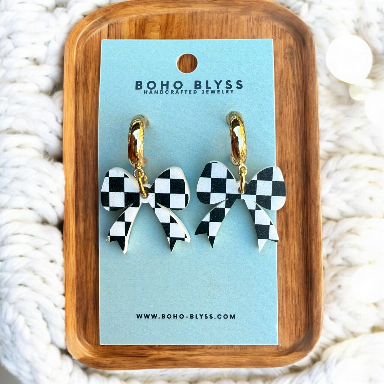 Checkered Bow Huggies