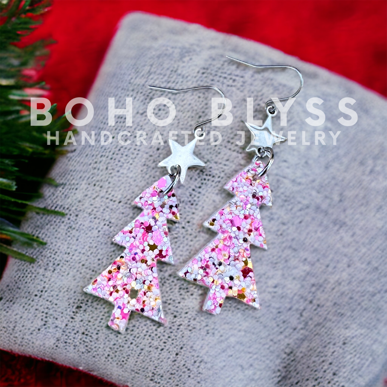 Pink Glitter Trees