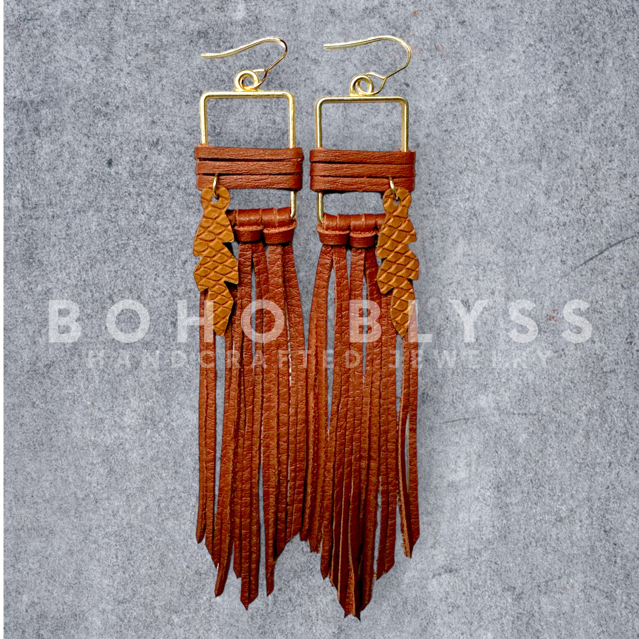Wrapped Leather Feather Fringe
