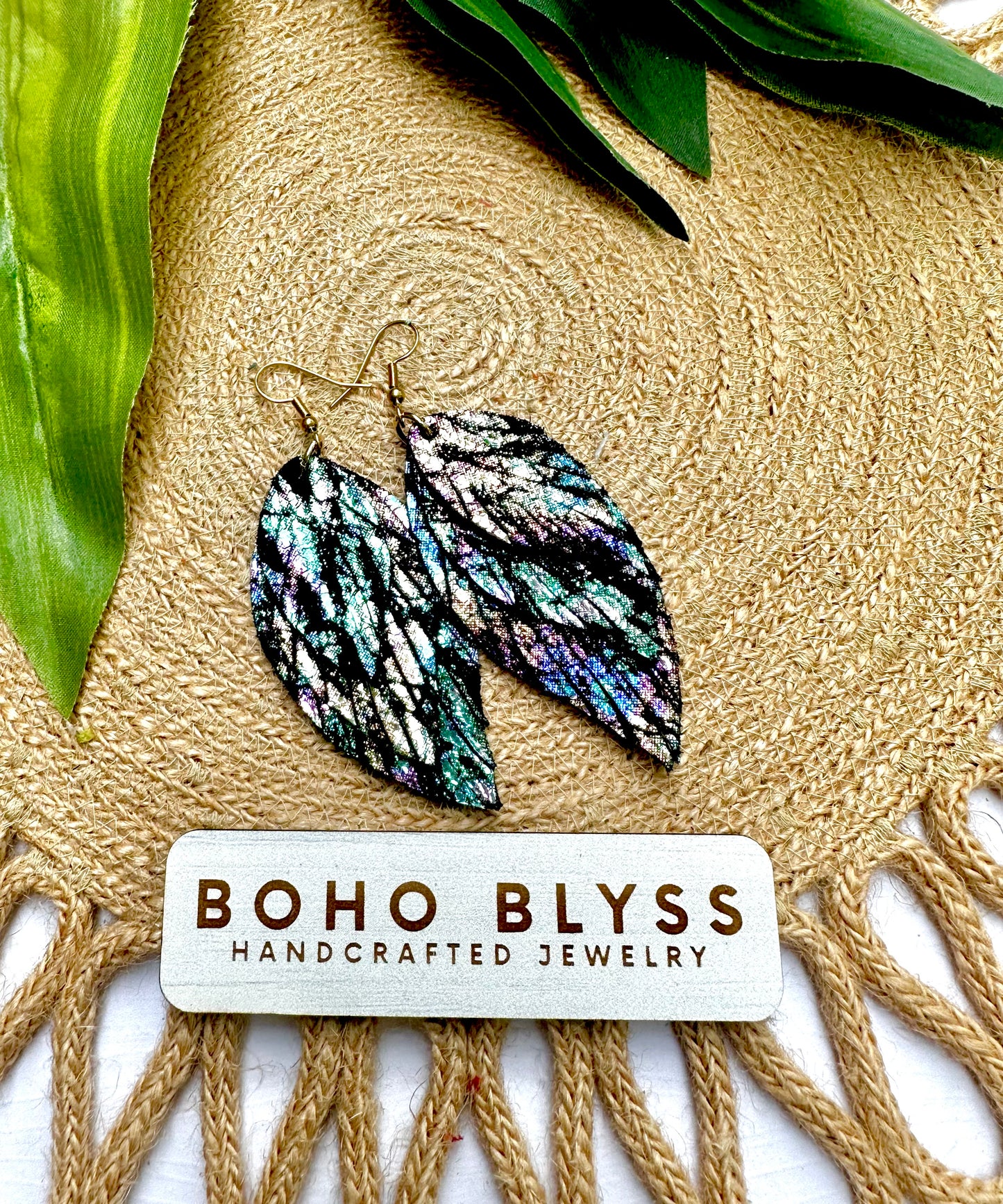 Black Iridescent Splash Feathers