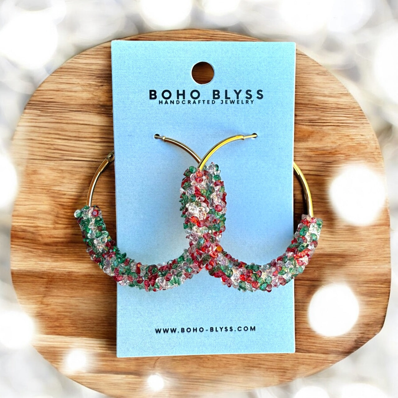 Christmas Glitter Hoops