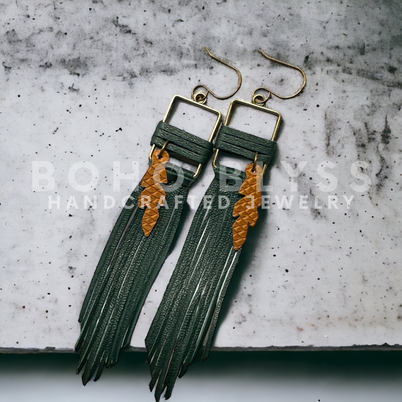 Wrapped Leather Feather Fringe