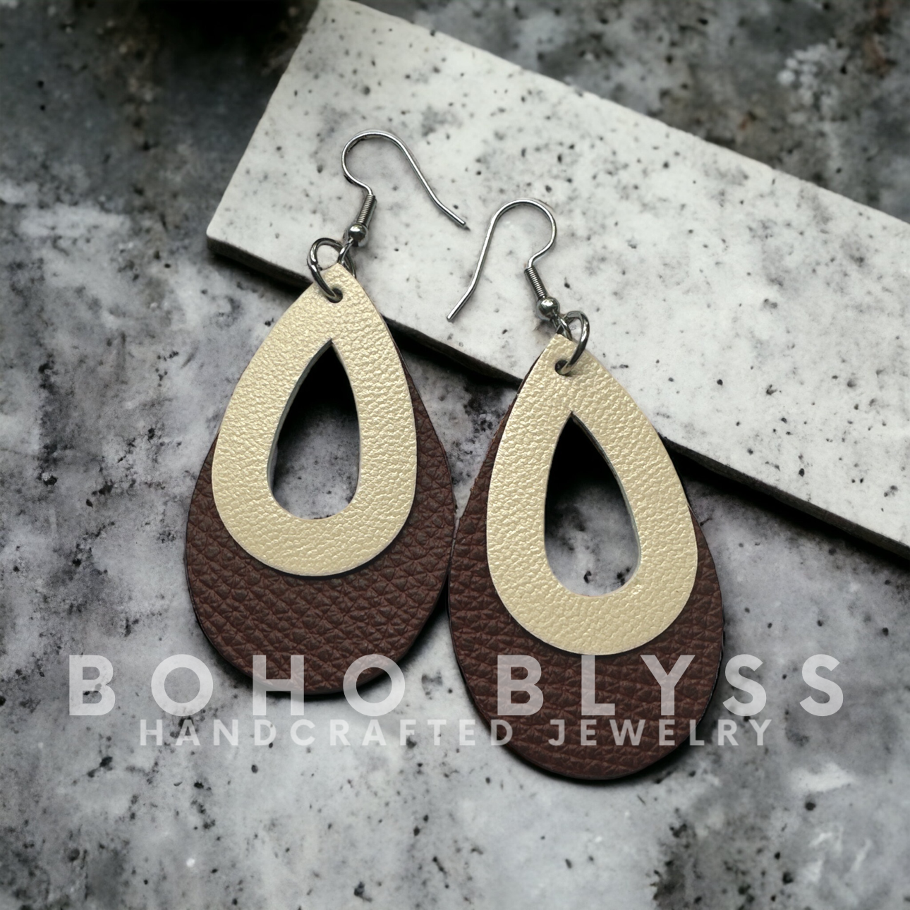 Brown and Cream Layered Teardrops