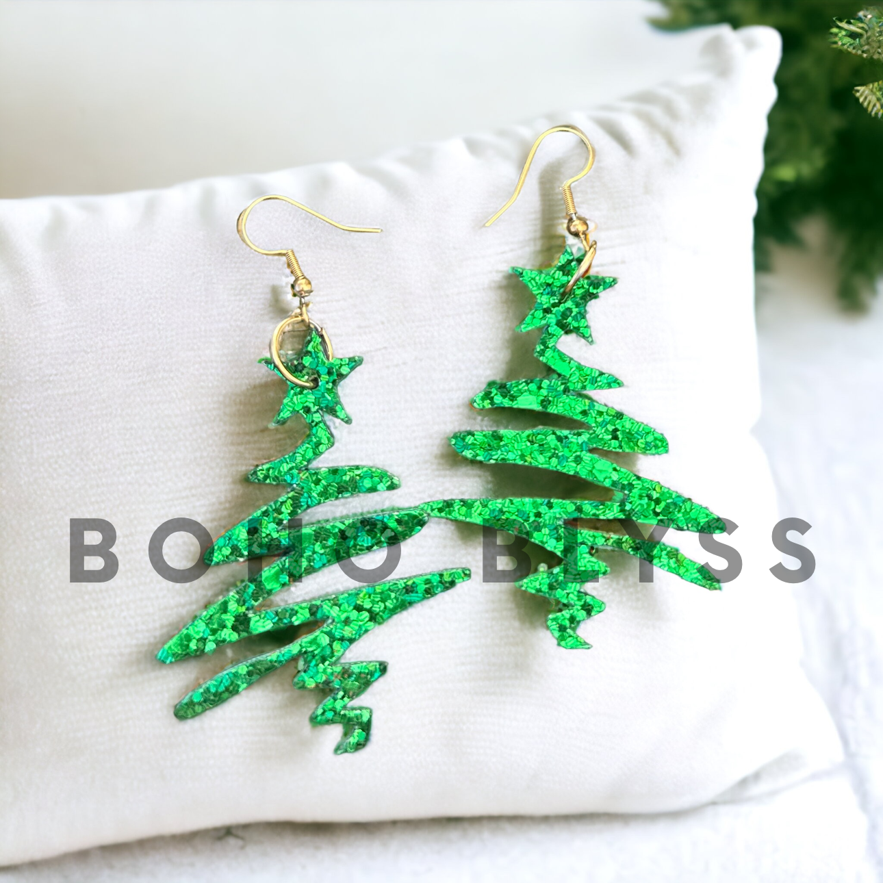 Squiggly Glitter Trees
