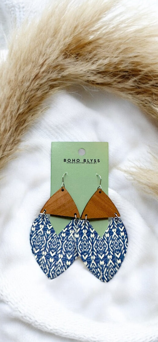 Blue Boho Fringed Swoops