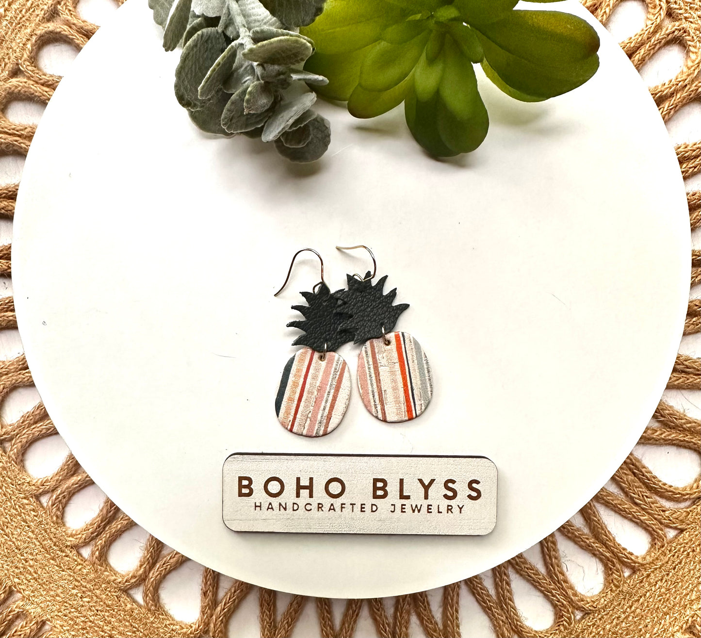 Boho Striped Pineapples