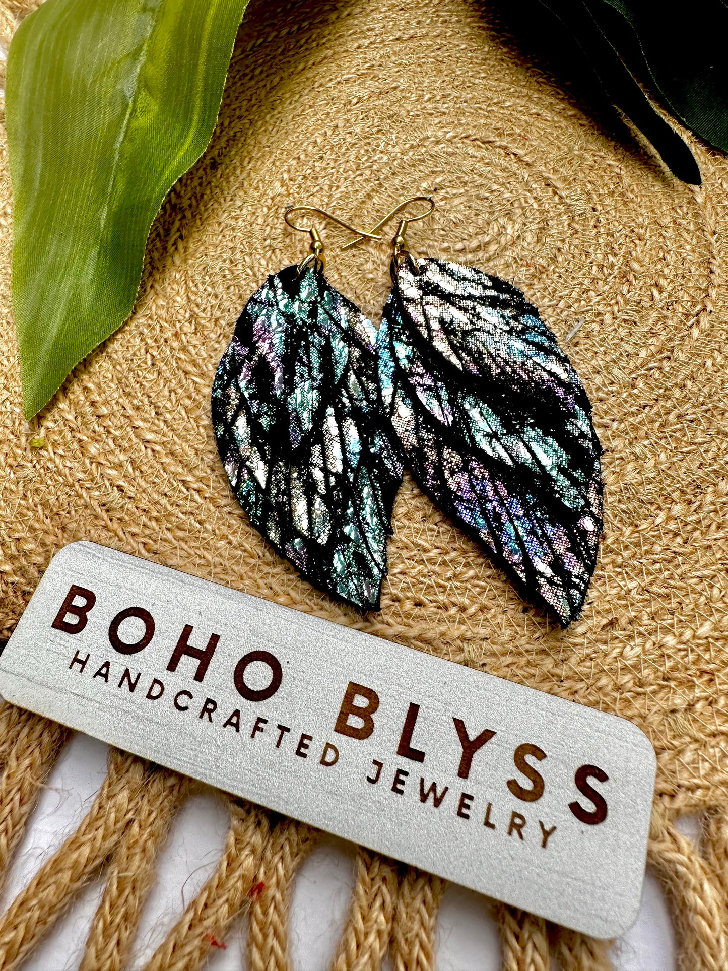 Black Iridescent Splash Feathers
