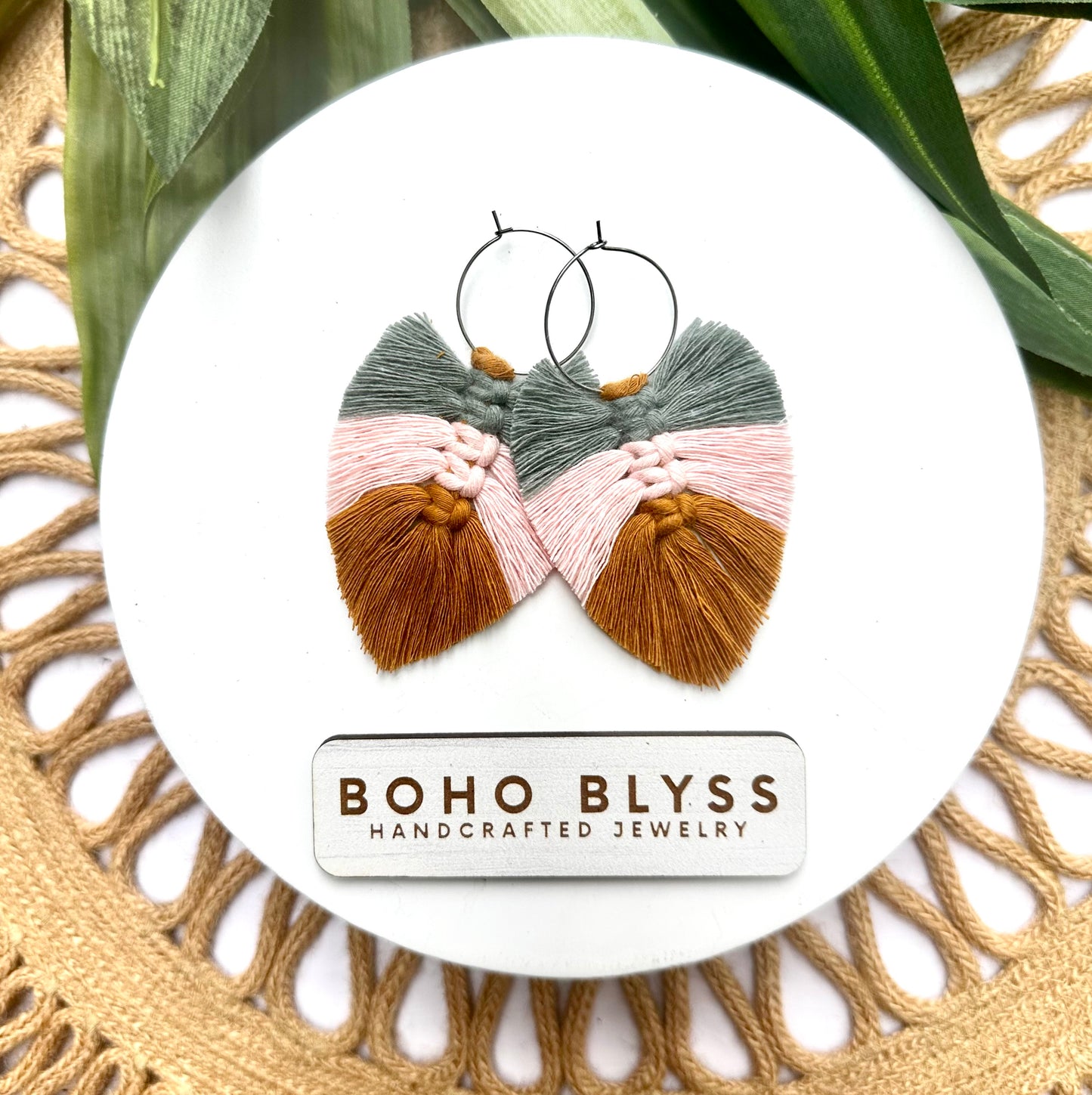 Boho Trio Macrame Leaves