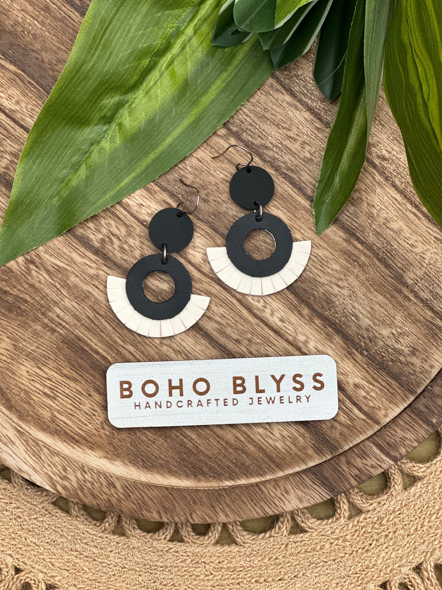 Black and White Circle Fringe