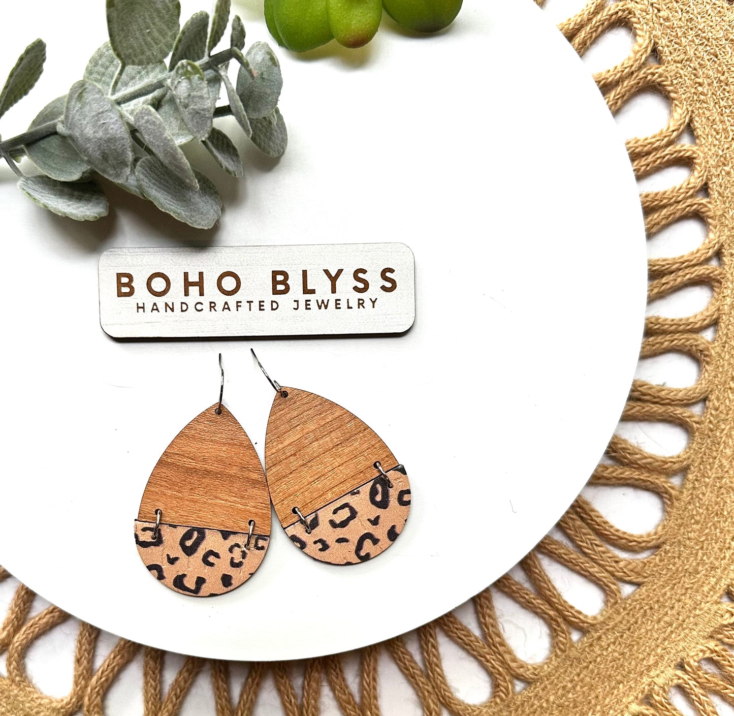 Leopard and Wood Teardrops
