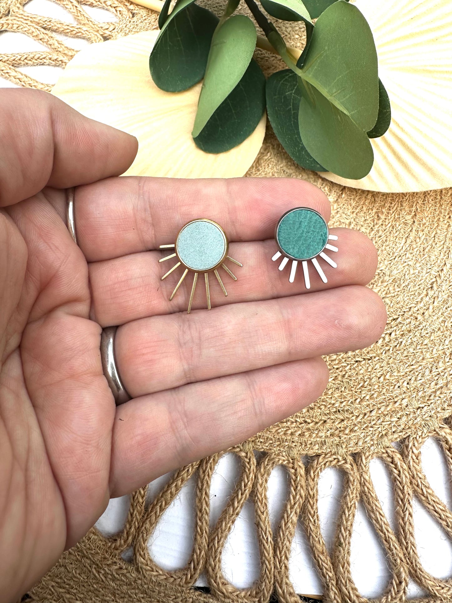 Silver Sun Studs