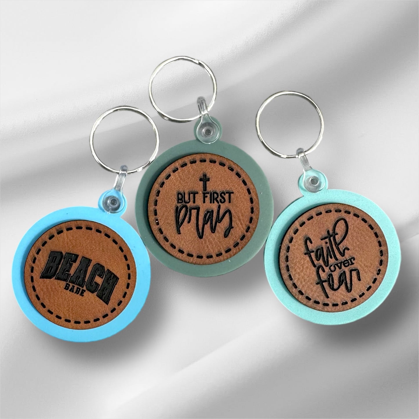 Acrylic & Leather Patch Keychains