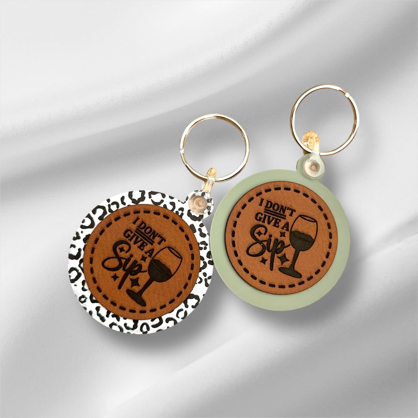 Acrylic & Leather Patch Keychains
