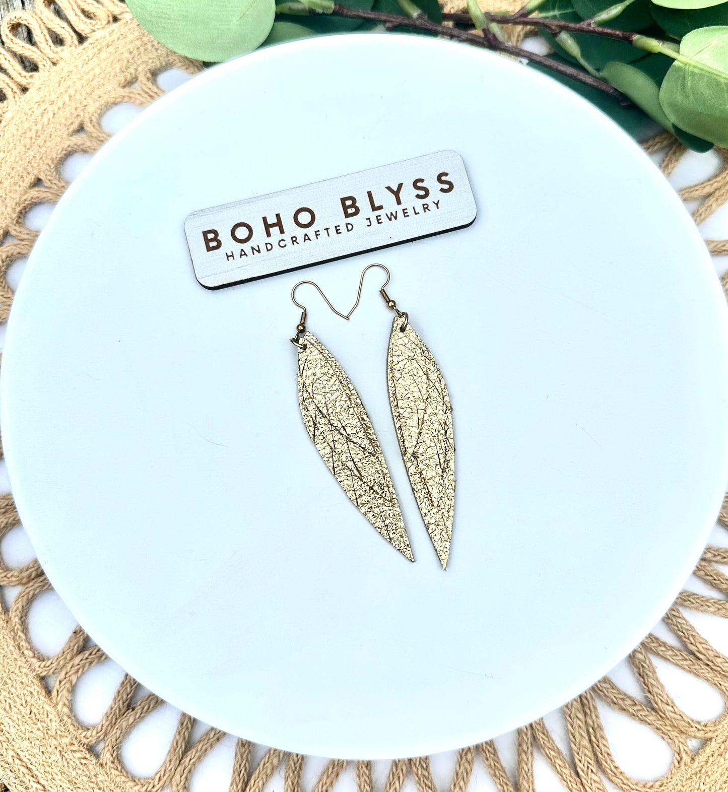 Gold Slim Feather Trio