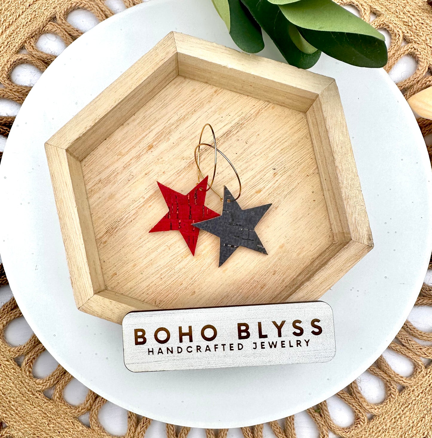 Distressed Red and Blue Stars