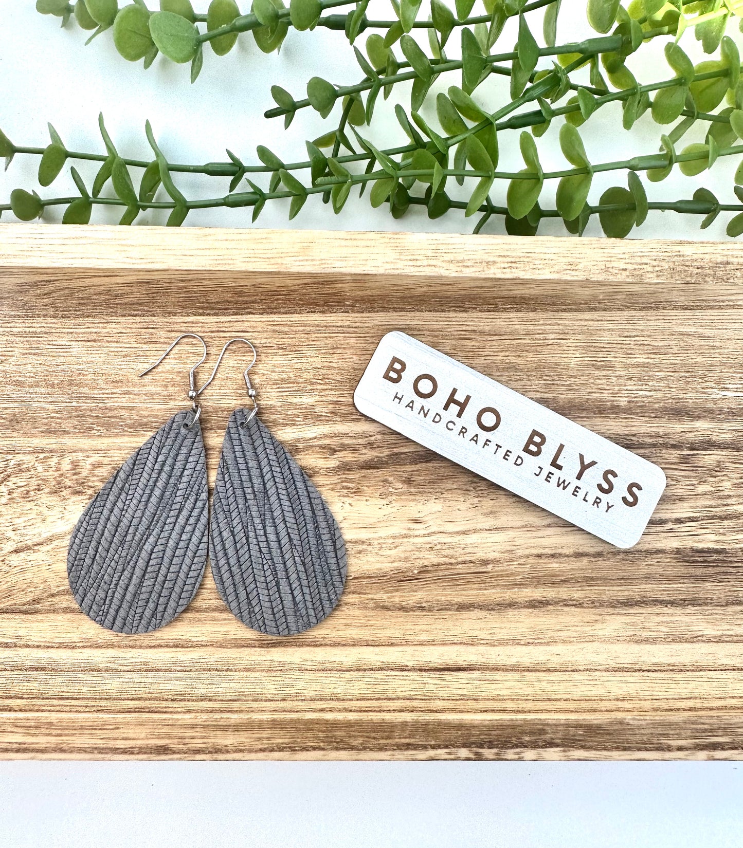Gray braid teardrops