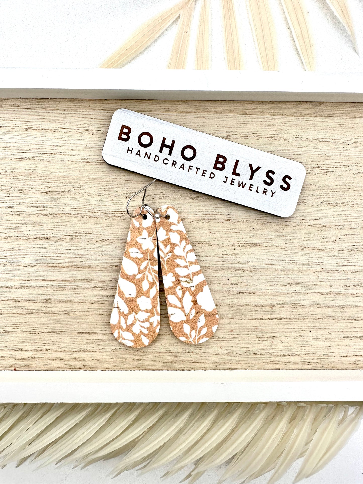 Mustard and white floral teardrops