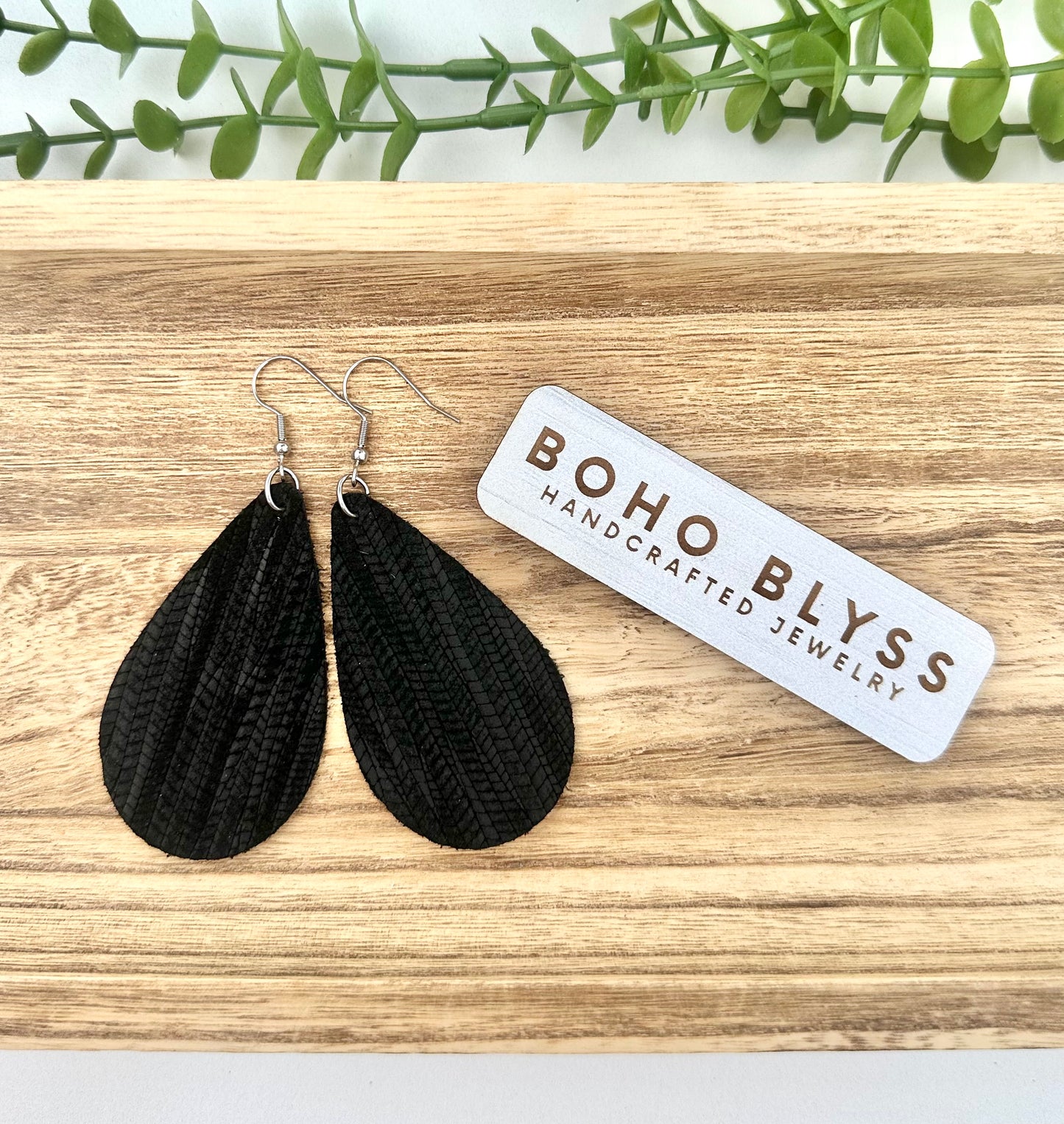 Black braided teardrops