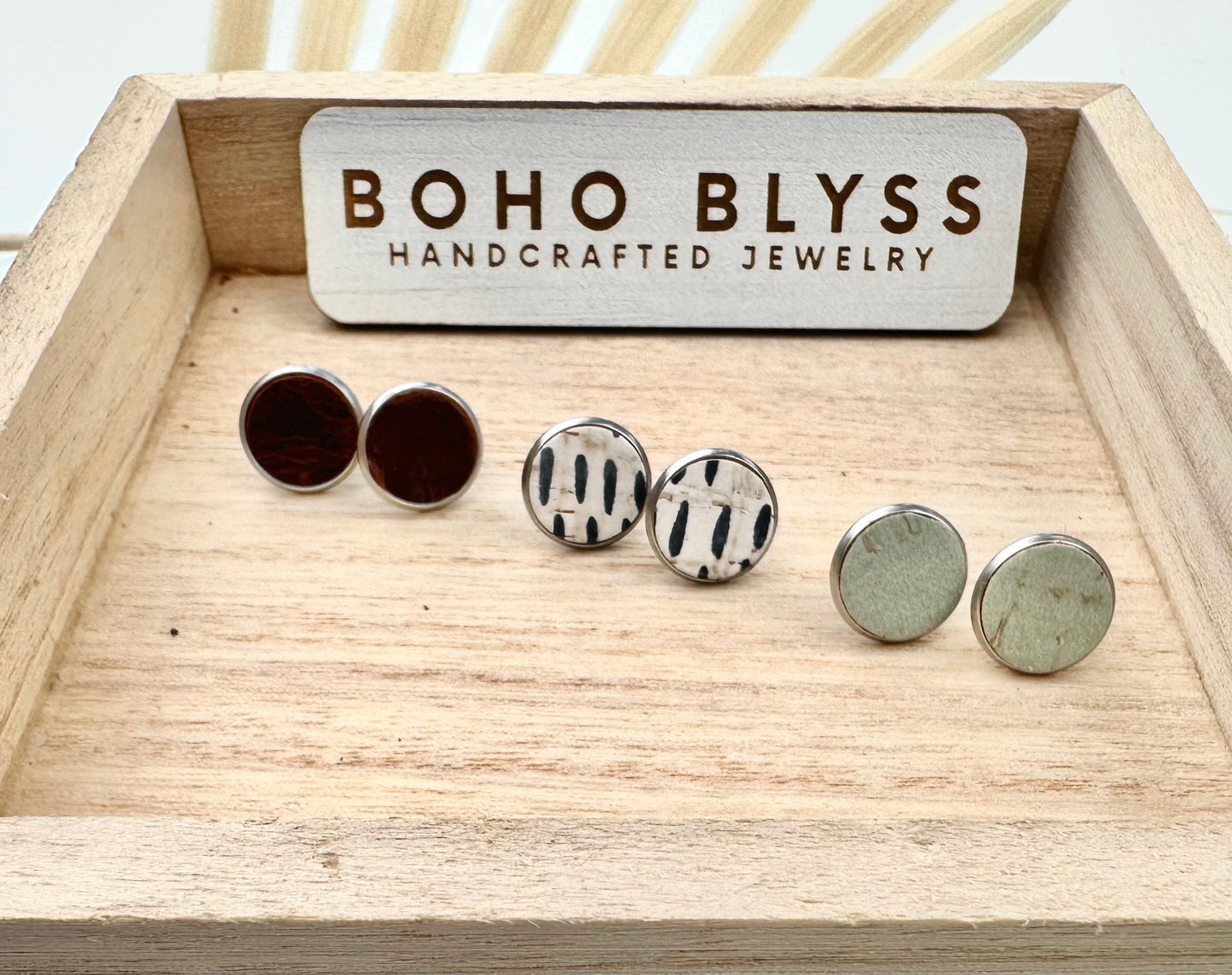 Sage/b&w dash/brown 3 pack studs