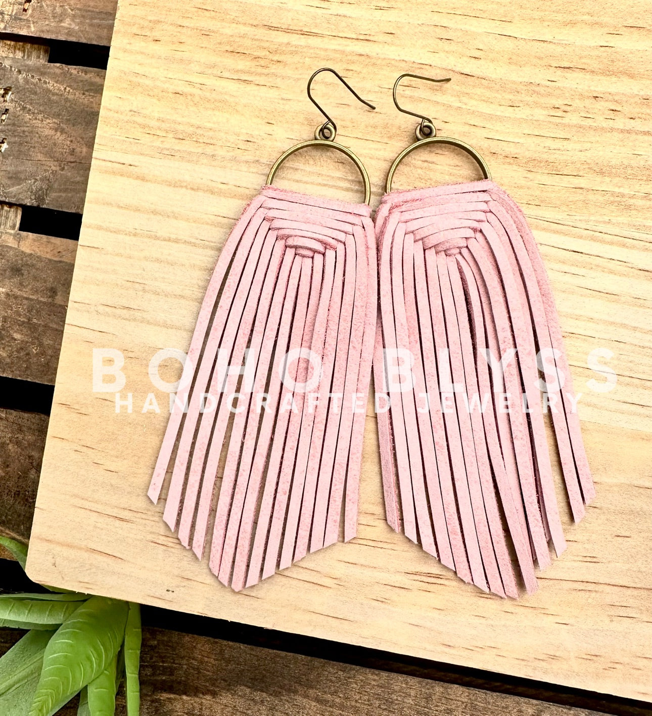 Pink wrapped hoop fringe