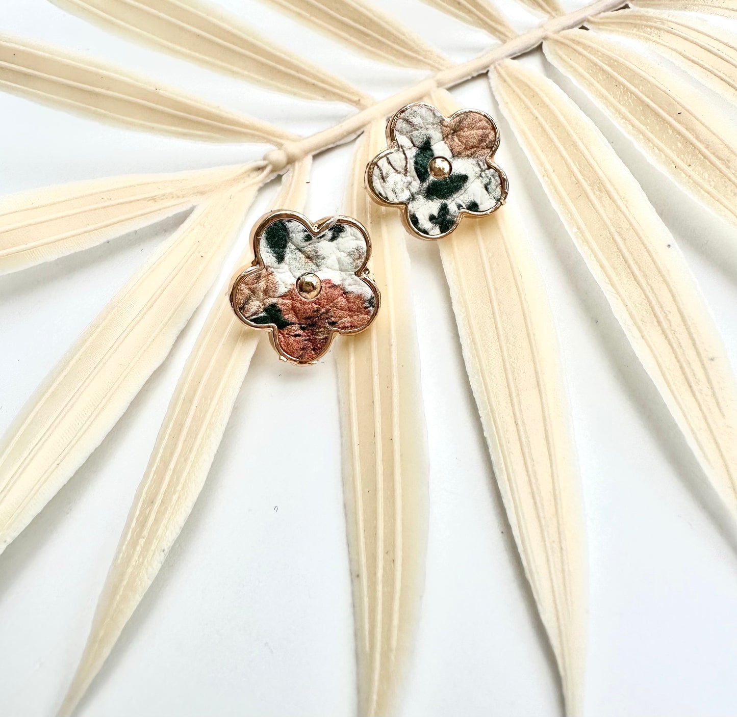 Boho floral flower studs