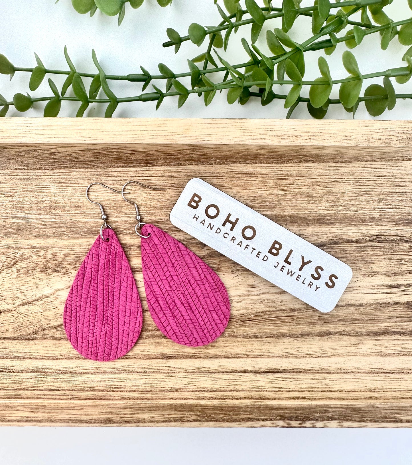 Bright pink braid teardrops