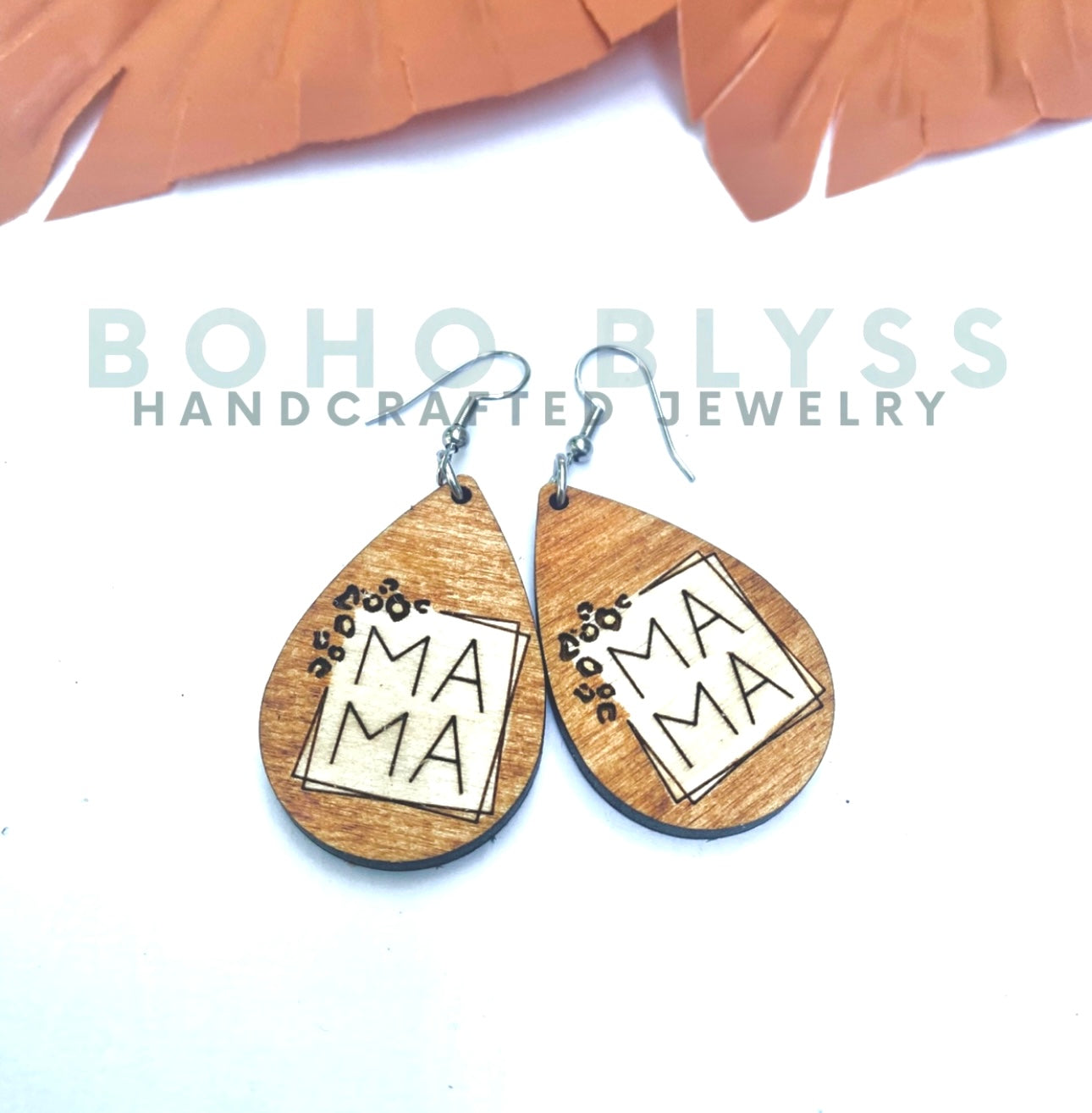 Mama wooden teardrops