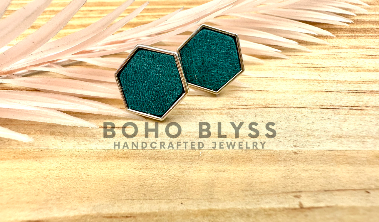 Turquoise hex studs