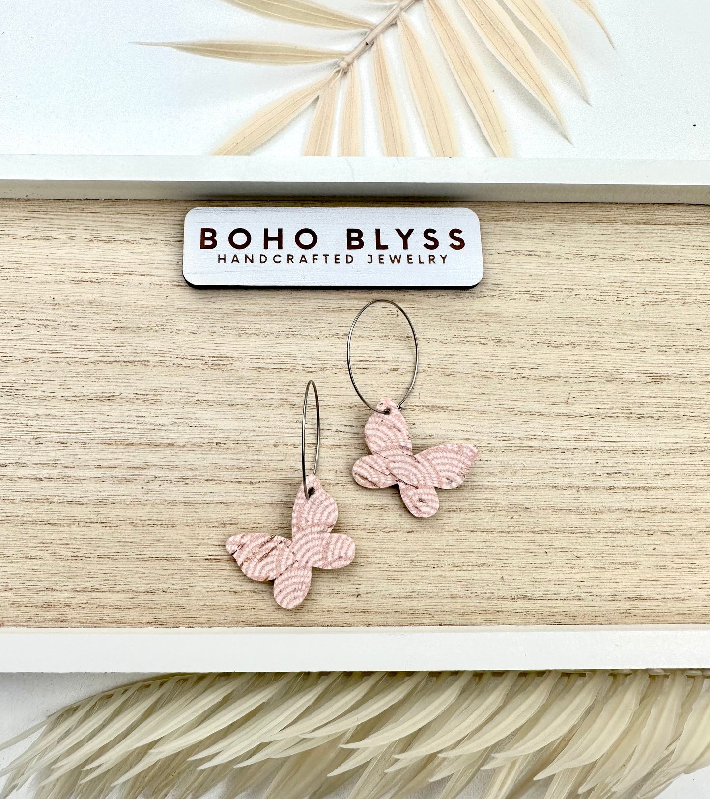 Pink butterflies on hoops