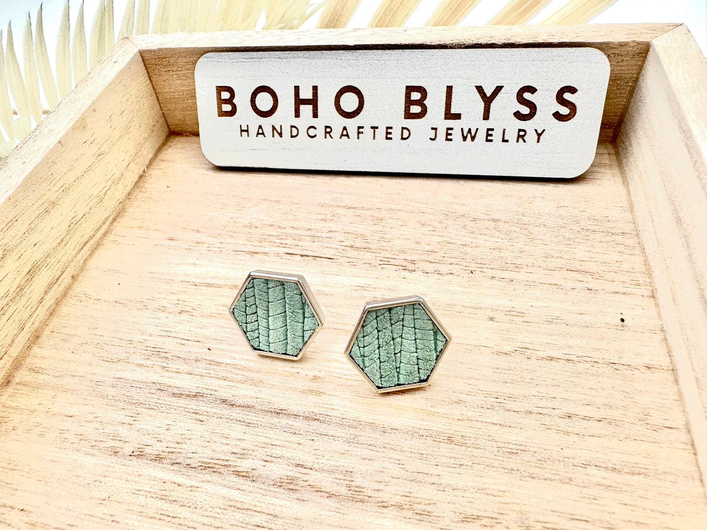 Seafoam hex studs