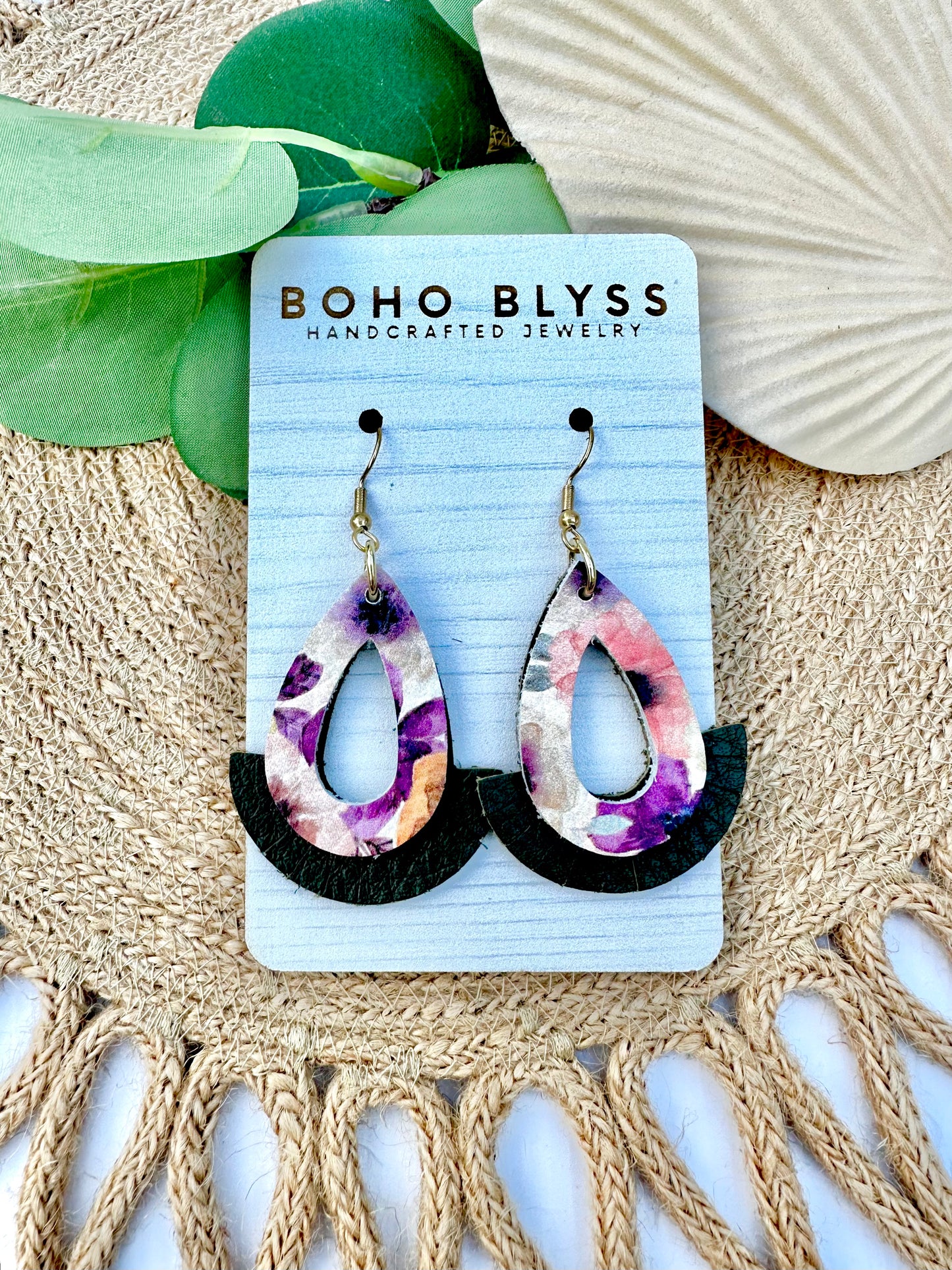 Fancy floral fringe teardrops