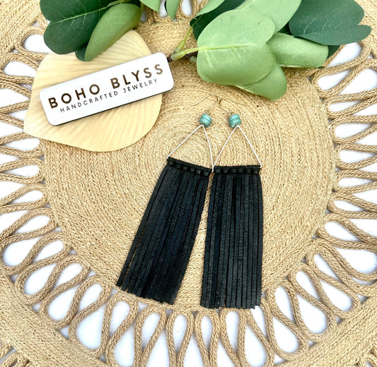 Beaded Black Fringe