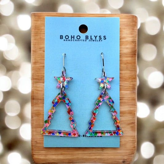 Rainbow Glitter Tree Cutouts