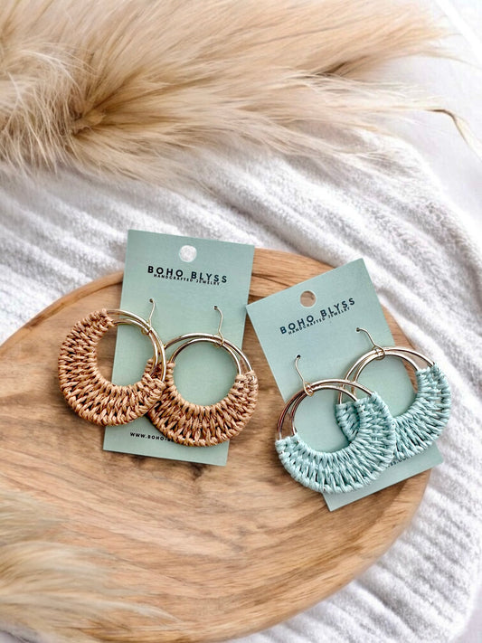 Raffia Woven Hoops