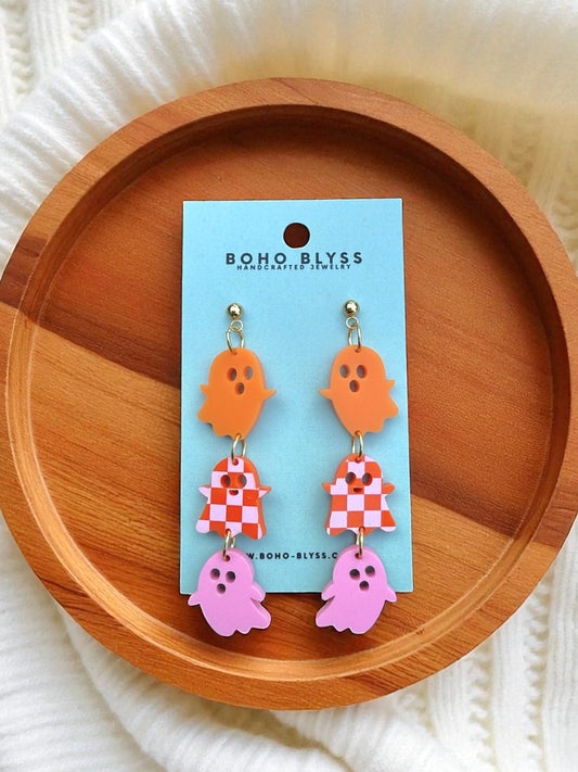 Pink & Orange Checkered Ghosts