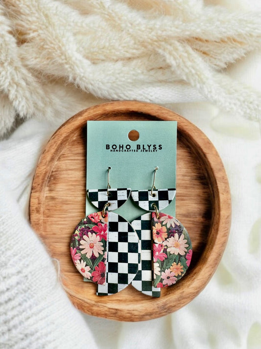 Checked Out Floral Circles