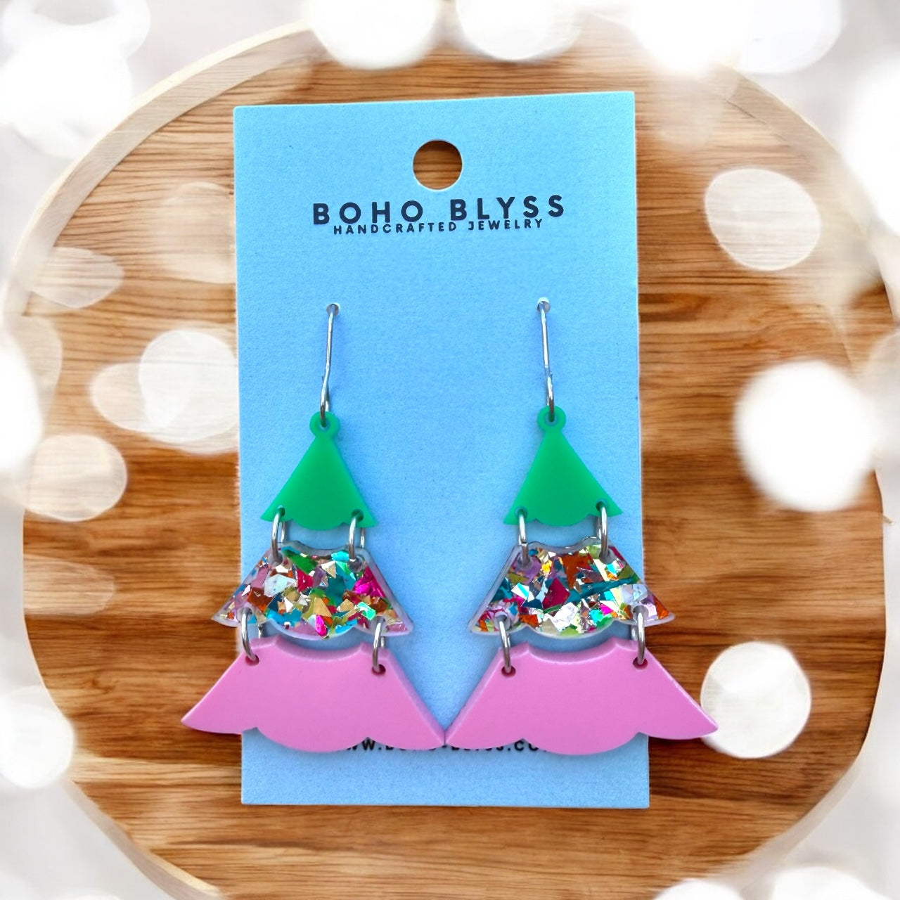 Girly Glitter Stacked Trees