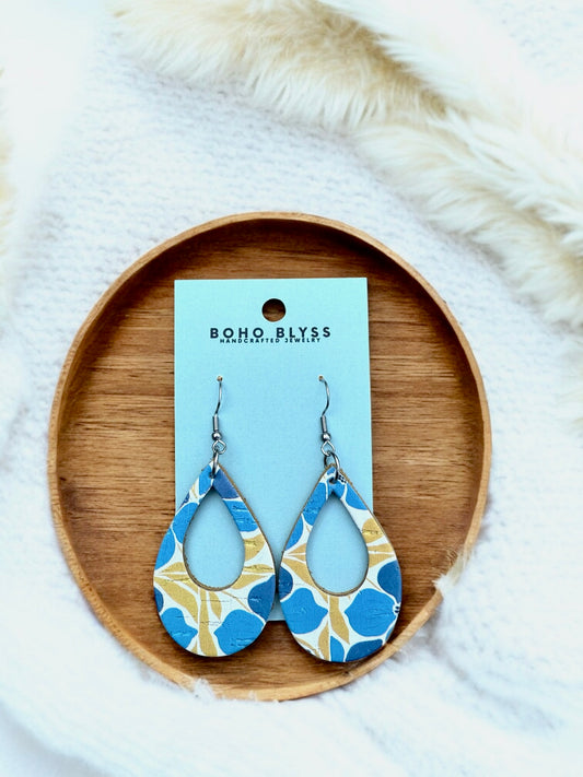 Yellow & Blue Floral Teardrops