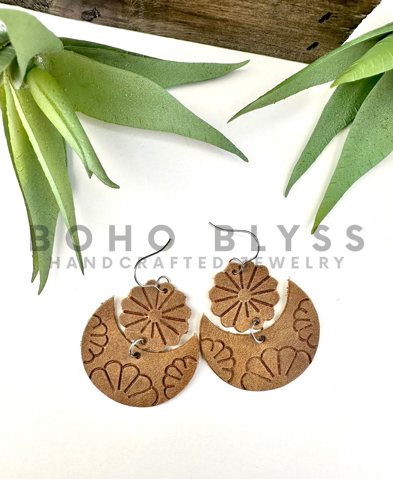 Floral embossed crescents